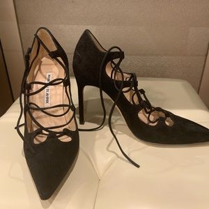 Manolo Blahnik lace up heels